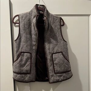 Women’s Brown and White Herringbone Vest